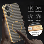 Telefoncover til Xiaomi Redmi 13C 5G / 13R 5G / Poco M6 5G med kulfibertekstur, galvaniseret TPU-bagside