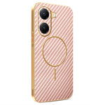 For Xiaomi Poco X7 Pro 5G / Redmi Turbo 4 5G Phone Case Carbon Fiber Textured Electroplated TPU Back Cover