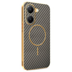 For Xiaomi Poco X7 Pro 5G / Redmi Turbo 4 5G Phone Case Carbon Fiber Textured Electroplated TPU Back Cover