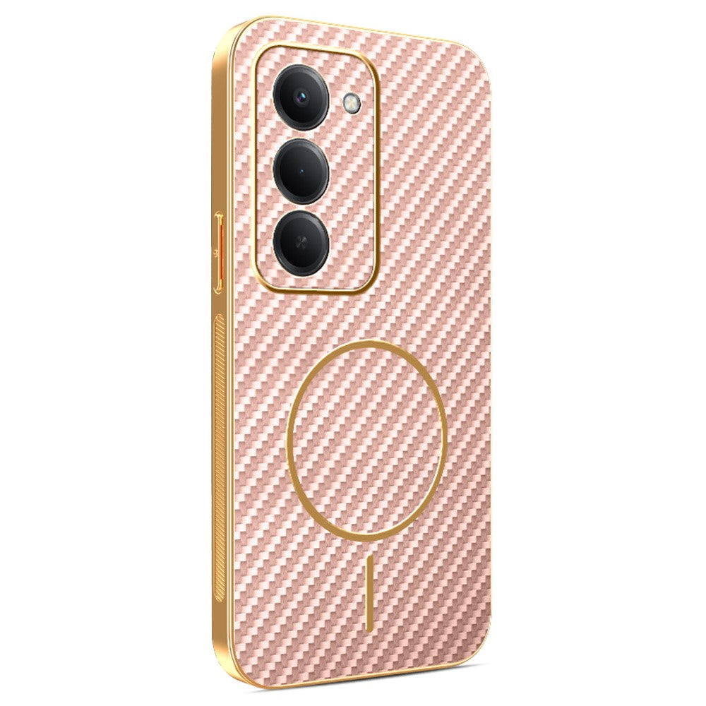 For Xiaomi Redmi 15 4G (EU) (171mm) Phone Case Carbon Fiber Textured Electroplated TPU Back Cover