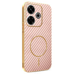 Phone Case For Xiaomi Redmi 13 4G / 5G / Note 13R 5G / Poco M6 4G / M6 Plus 5G Carbon Fiber Textured Electroplated TPU Back Cover