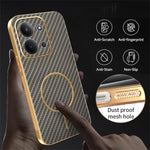 mobilskal för Xiaomi Redmi 15C 4G (EU) (173 mm) / 15C 5G (EU) (173 mm) / Poco C85 4G (173 mm) Kolfiberstrukturerad elektropläterad TPU-baksida