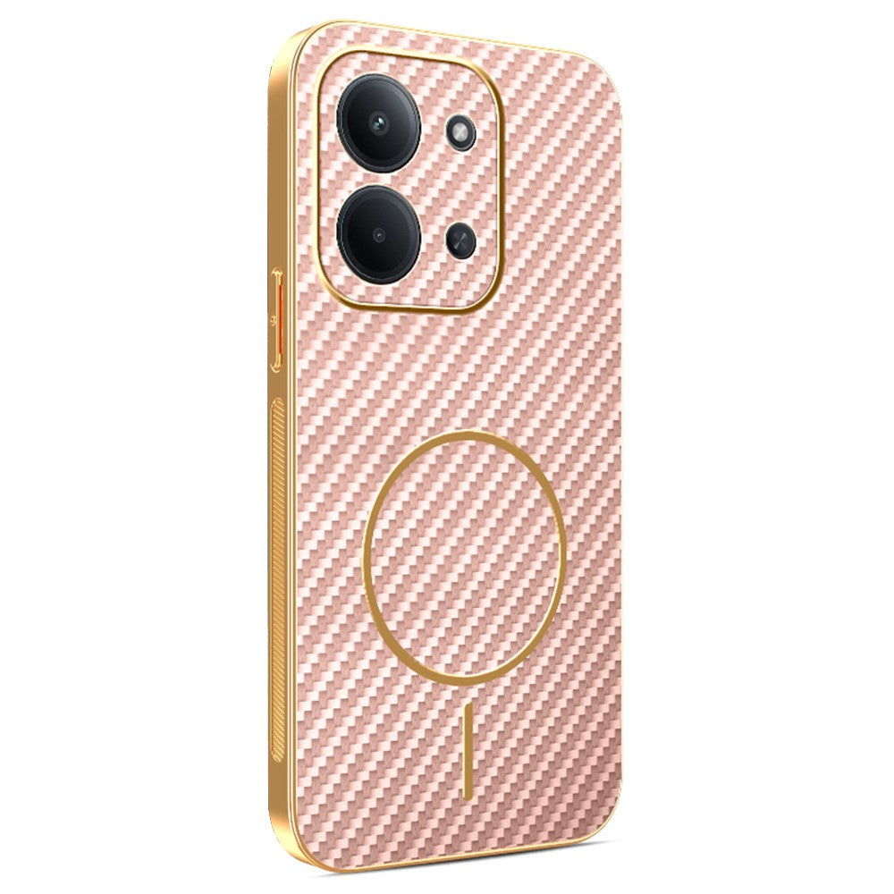 mobilskal för Xiaomi Redmi 15C 4G (EU) (173 mm) / 15C 5G (EU) (173 mm) / Poco C85 4G (173 mm) Kolfiberstrukturerad elektropläterad TPU-baksida