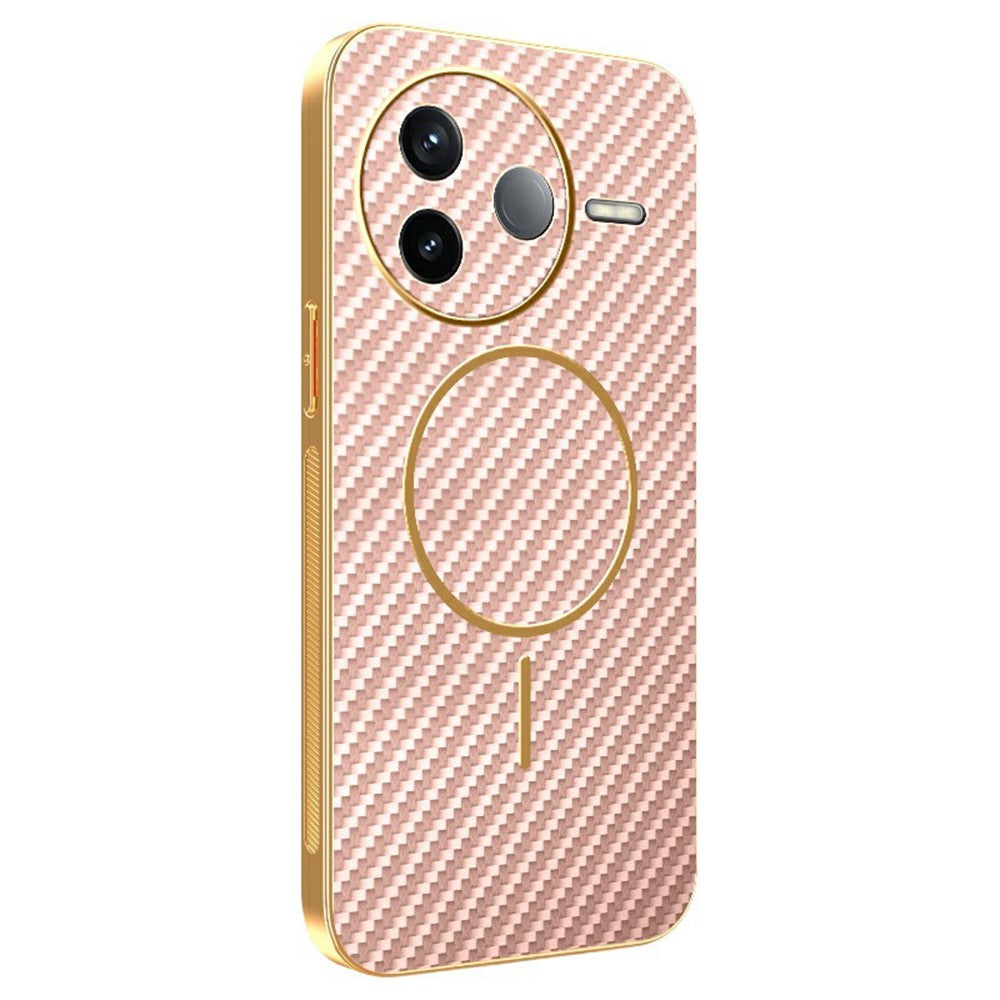 For Xiaomi Redmi K80 5G / Poco F7 Pro 5G Phone Case Carbon Fiber Textured Electroplated TPU Back Cover