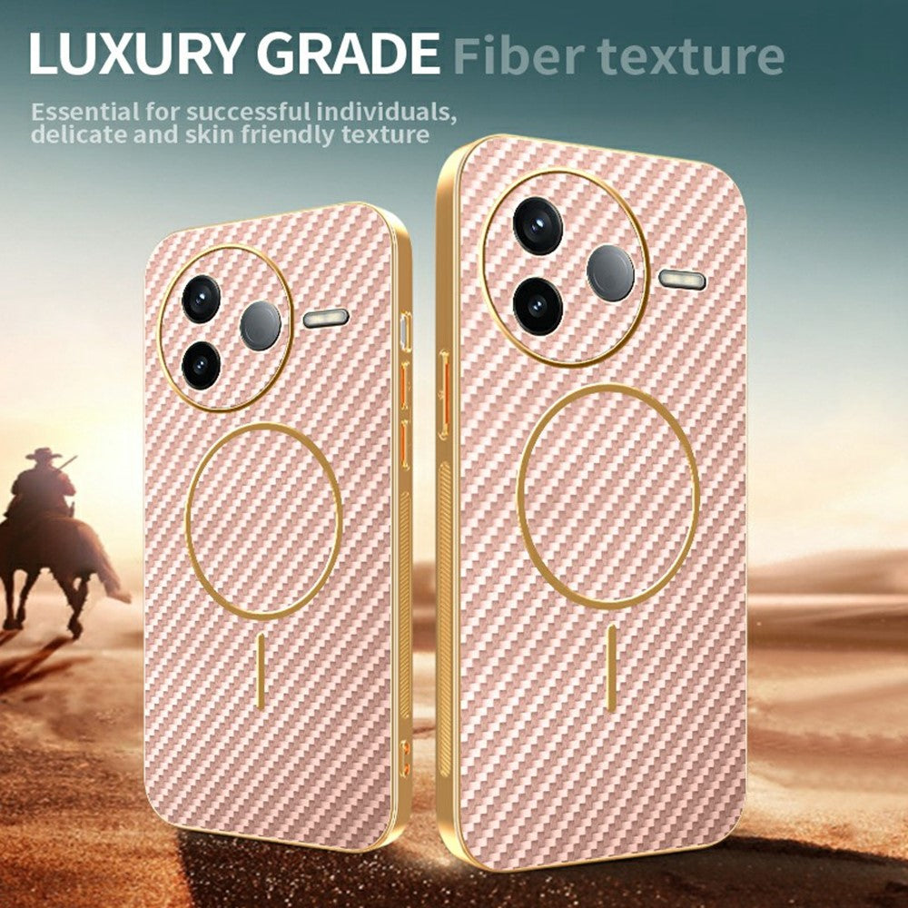 For Xiaomi Redmi K80 5G / Poco F7 Pro 5G Phone Case Carbon Fiber Textured Electroplated TPU Back Cover