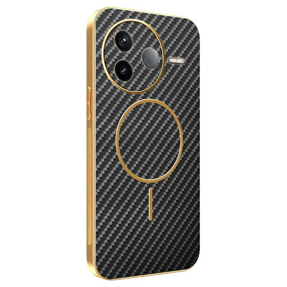 For Xiaomi Redmi K80 5G / Poco F7 Pro 5G Phone Case Carbon Fiber Textured Electroplated TPU Back Cover