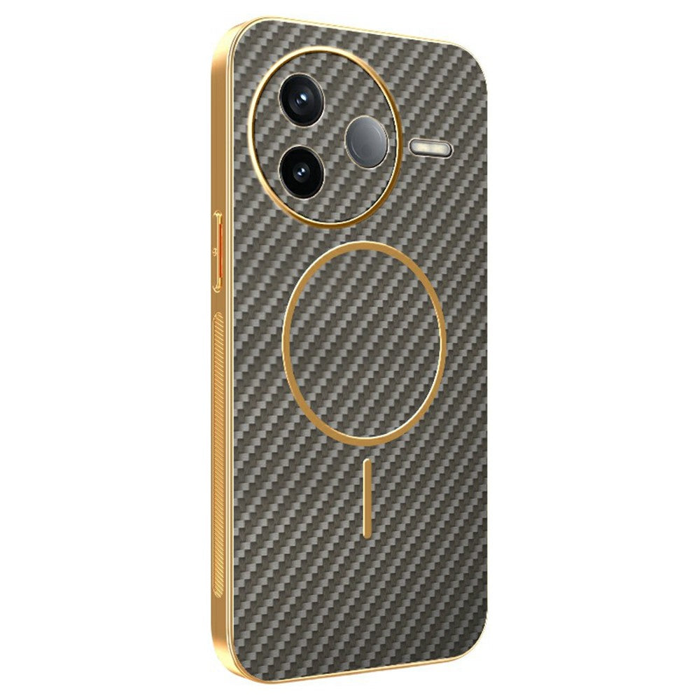 For Xiaomi Redmi K80 5G / Poco F7 Pro 5G Phone Case Carbon Fiber Textured Electroplated TPU Back Cover