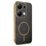 Phone Case For Xiaomi Redmi Note 13 Pro 4G / 14S 4G / Poco M6 Pro 4G Carbon Fiber Textured Electroplated TPU Back Cover