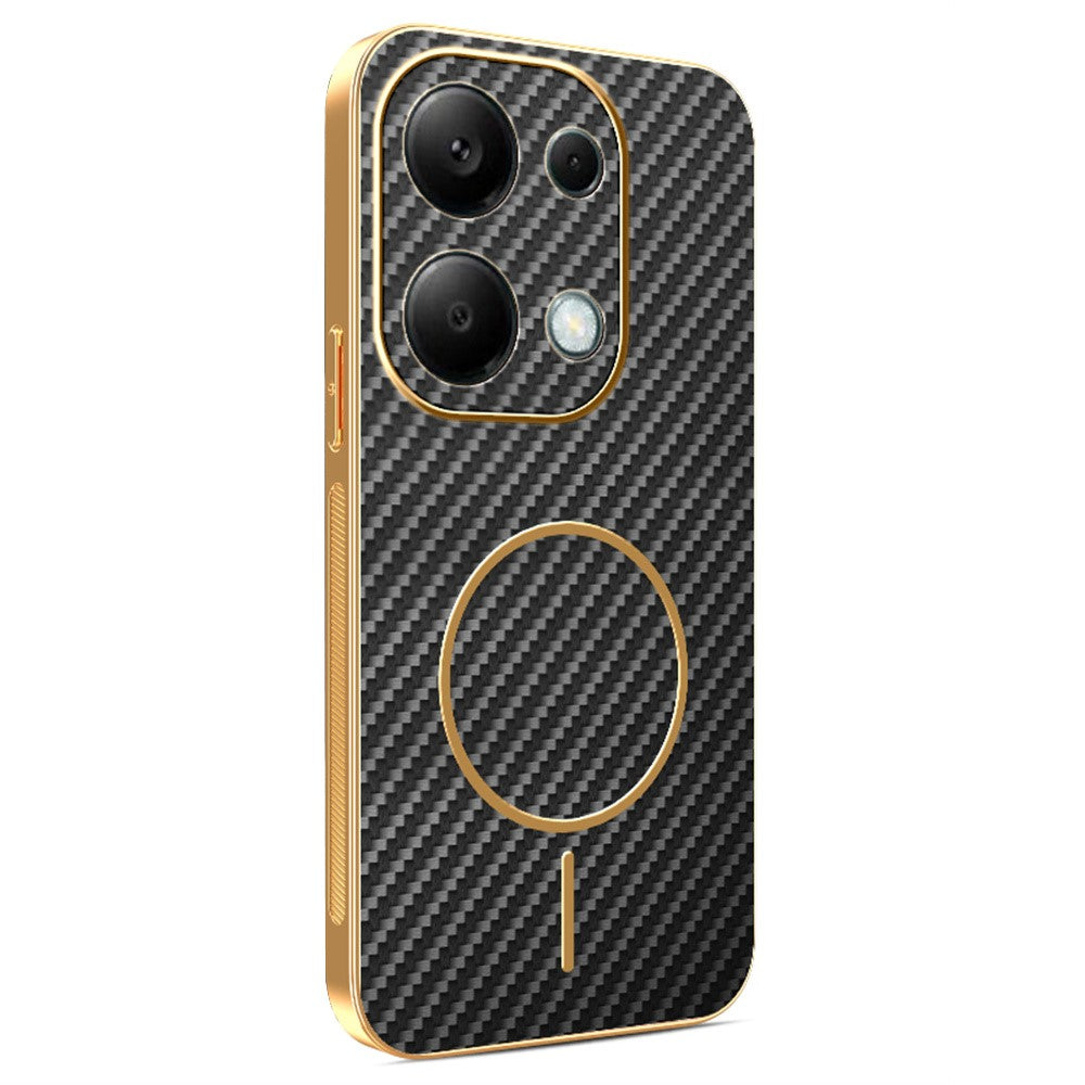 Phone Case For Xiaomi Redmi Note 13 Pro 4G / 14S 4G / Poco M6 Pro 4G Carbon Fiber Textured Electroplated TPU Back Cover