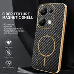 Phone Case For Xiaomi Redmi Note 13 Pro 4G / 14S 4G / Poco M6 Pro 4G Carbon Fiber Textured Electroplated TPU Back Cover