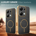 Phone Case For Xiaomi Redmi Note 13 Pro 4G / 14S 4G / Poco M6 Pro 4G Carbon Fiber Textured Electroplated TPU Back Cover