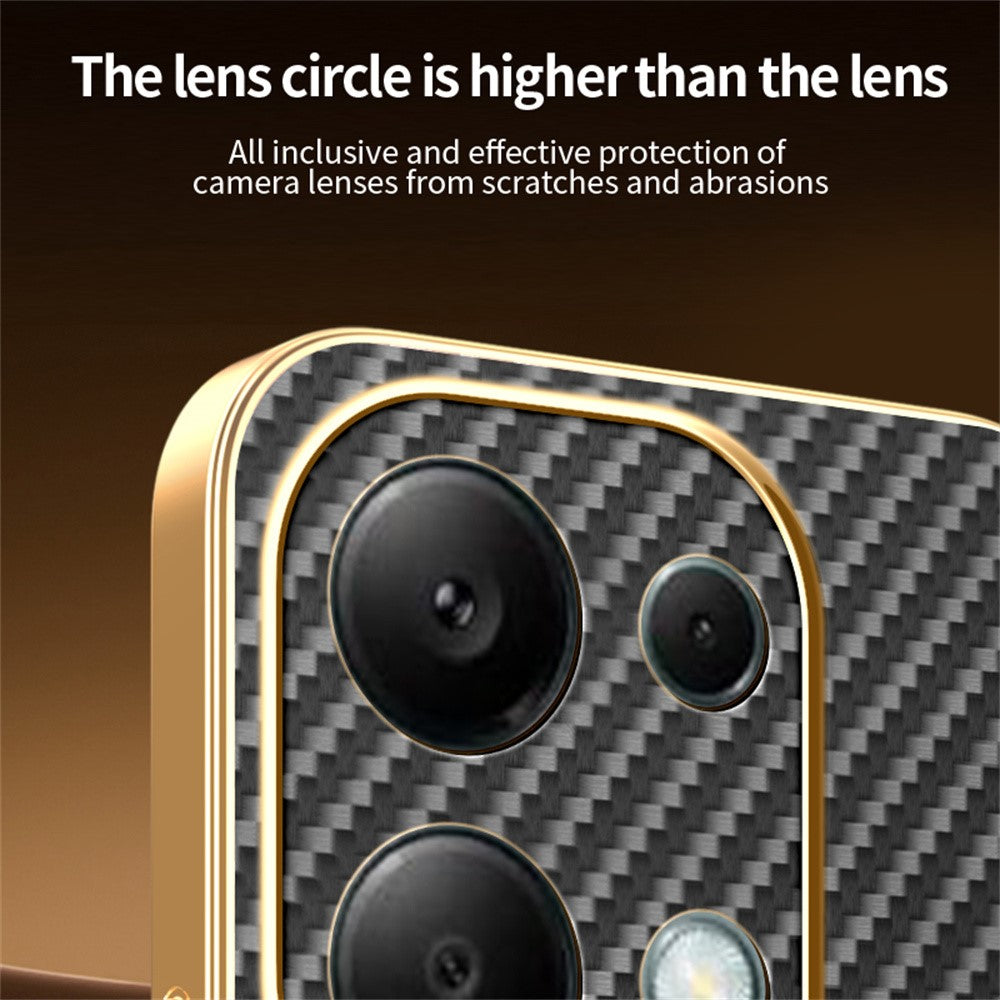 Phone Case For Xiaomi Redmi Note 13 Pro 4G / 14S 4G / Poco M6 Pro 4G Carbon Fiber Textured Electroplated TPU Back Cover