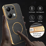 Phone Case For Xiaomi Redmi Note 13 Pro 4G / 14S 4G / Poco M6 Pro 4G Carbon Fiber Textured Electroplated TPU Back Cover