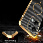 Phone Case For Xiaomi Redmi Note 13 Pro 4G / 14S 4G / Poco M6 Pro 4G Carbon Fiber Textured Electroplated TPU Back Cover