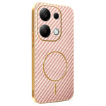 Phone Case For Xiaomi Redmi Note 13 Pro 4G / 14S 4G / Poco M6 Pro 4G Carbon Fiber Textured Electroplated TPU Back Cover