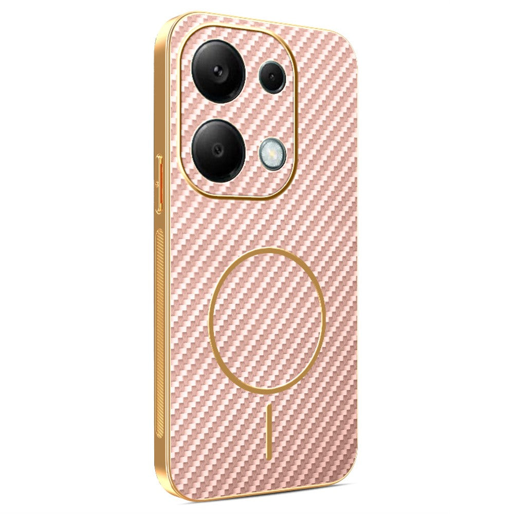 Phone Case For Xiaomi Redmi Note 13 Pro 4G / 14S 4G / Poco M6 Pro 4G Carbon Fiber Textured Electroplated TPU Back Cover