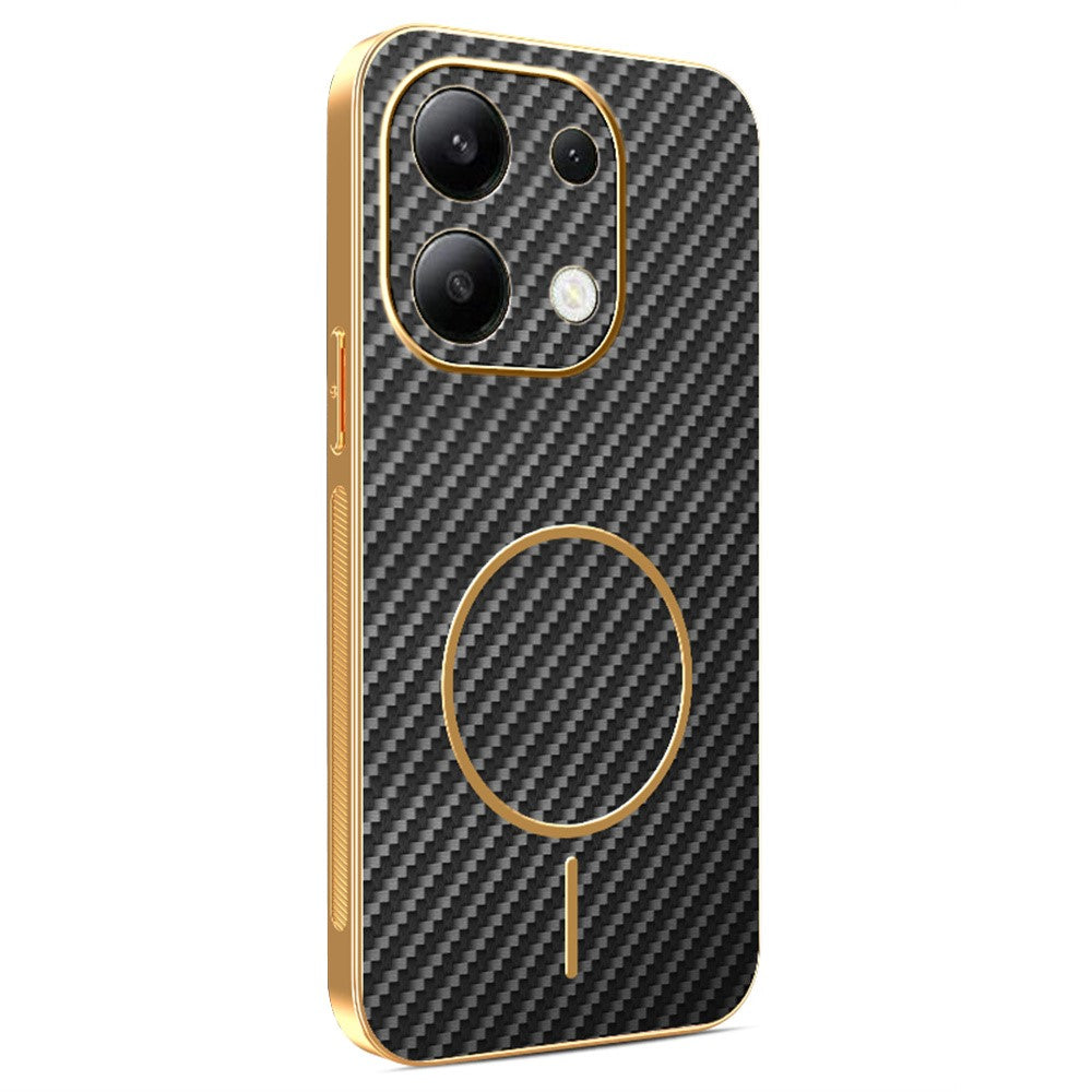 Xiaomi Redmi Note 13 4G mobilskal Kolfiber Texturerat Elektropläterat TPU Bakstycke