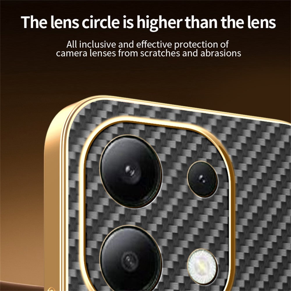 Xiaomi Redmi Note 13 4G mobilskal Kolfiber Texturerat Elektropläterat TPU Bakstycke