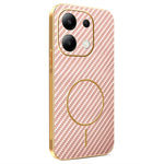 For Xiaomi Redmi Note 13 4G Phone Case Carbon Fiber Textured Electroplated TPU Back Cover