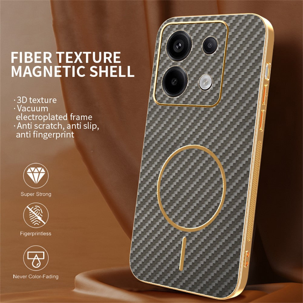 Phone Case For Xiaomi Redmi Note 13 Pro 5G / Poco X6 5G / X6 Neo 5G Carbon Fiber Textured Electroplated TPU Back Cover