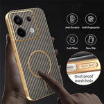 Phone Case For Xiaomi Redmi Note 13 Pro 5G / Poco X6 5G / X6 Neo 5G Carbon Fiber Textured Electroplated TPU Back Cover