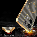 Phone Case For Xiaomi Redmi Note 13 Pro 5G / Poco X6 5G / X6 Neo 5G Carbon Fiber Textured Electroplated TPU Back Cover