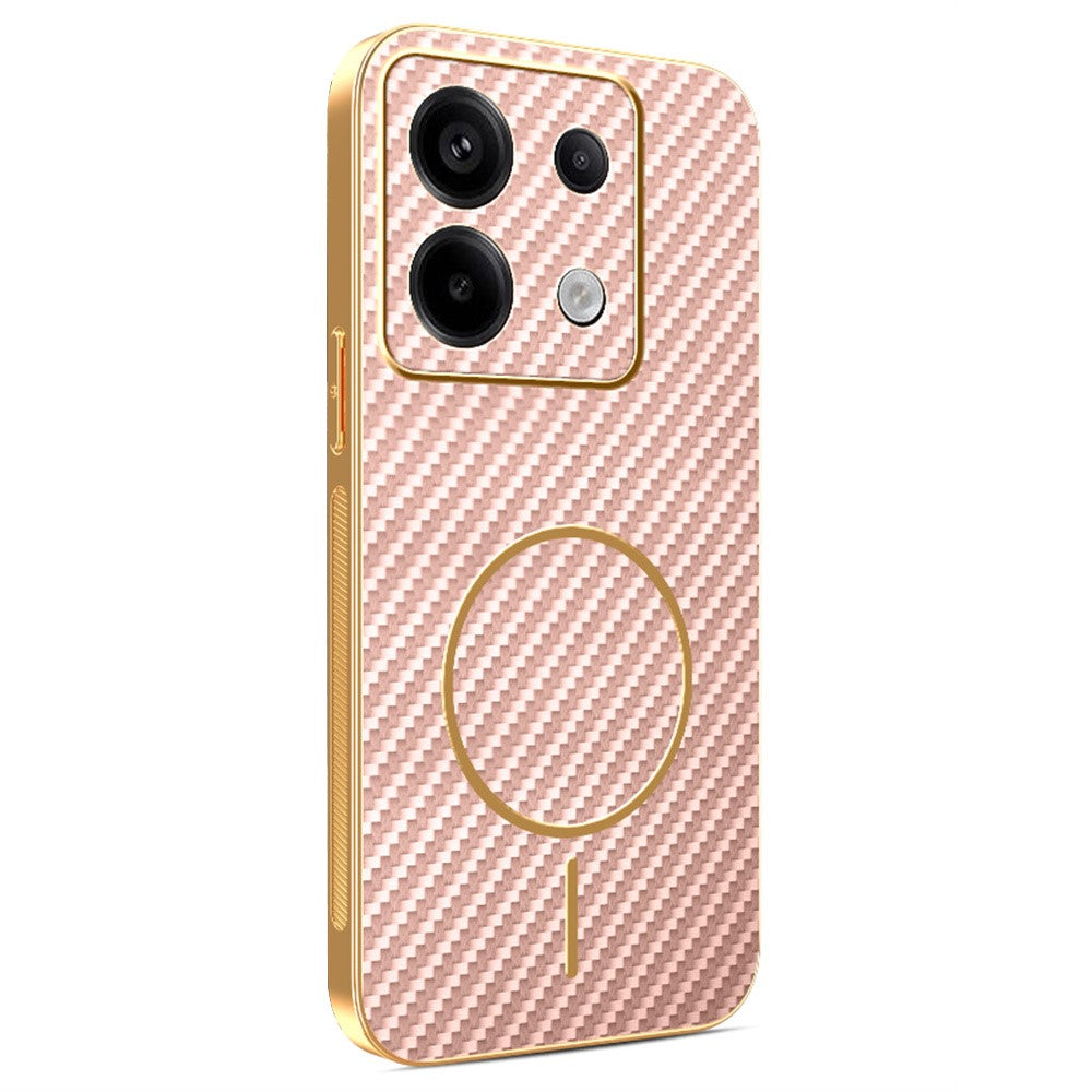 Phone Case For Xiaomi Redmi Note 13 Pro 5G / Poco X6 5G / X6 Neo 5G Carbon Fiber Textured Electroplated TPU Back Cover
