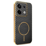 Phone Case For Xiaomi Redmi Note 13 Pro 5G / Poco X6 5G / X6 Neo 5G Carbon Fiber Textured Electroplated TPU Back Cover