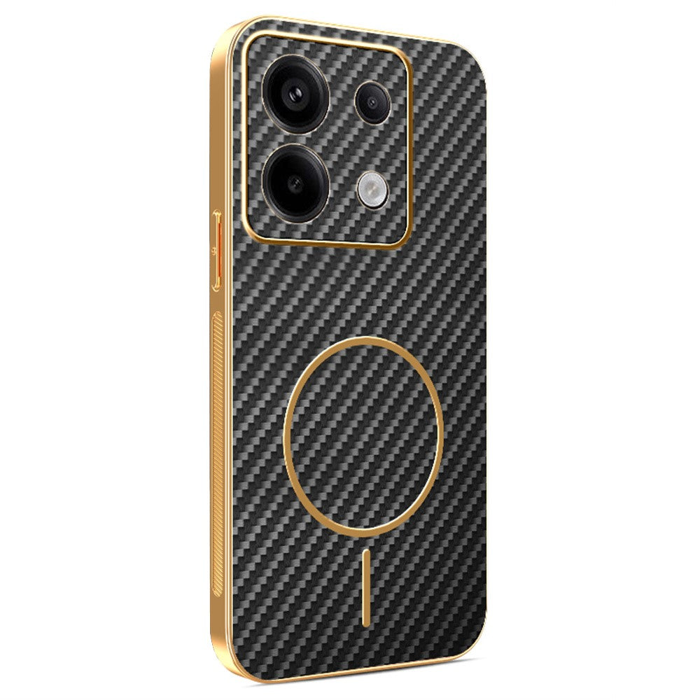 Phone Case For Xiaomi Redmi Note 13 Pro 5G / Poco X6 5G / X6 Neo 5G Carbon Fiber Textured Electroplated TPU Back Cover