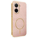 For Xiaomi Redmi A5 NFC (EU) (173.45mm) Phone Case Carbon Fiber Textured Electroplated TPU Back Cover