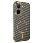 For Xiaomi Redmi A5 NFC (EU) (173.45mm) Phone Case Carbon Fiber Textured Electroplated TPU Back Cover