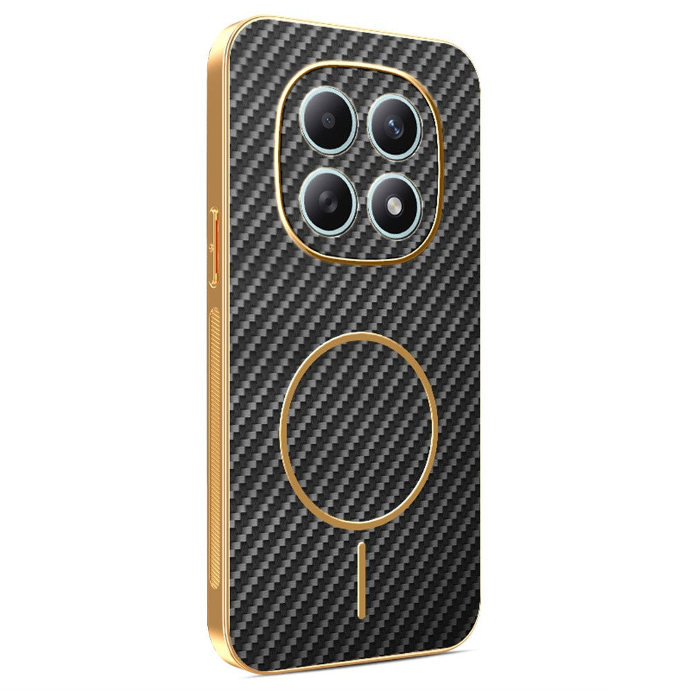 For Xiaomi Poco M8 5G / Redmi Note 15 5G (Global) / 15 4G (Global) Phone Case Carbon Fiber Textured Electroplated TPU Back Cover