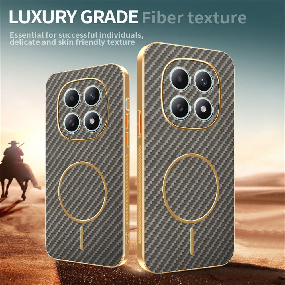 For Xiaomi Poco M8 5G / Redmi Note 15 5G (Global) / 15 4G (Global) Phone Case Carbon Fiber Textured Electroplated TPU Back Cover