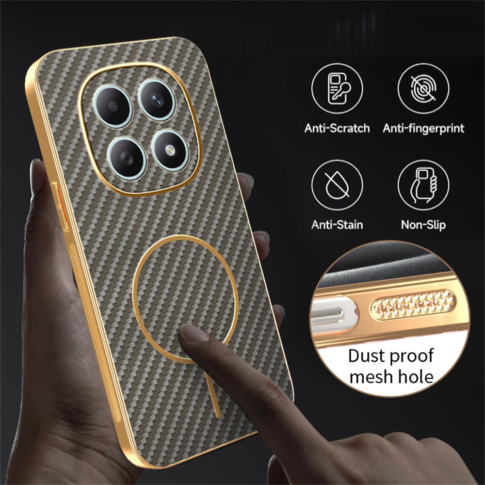 For Xiaomi Poco M8 5G / Redmi Note 15 5G (Global) / 15 4G (Global) Phone Case Carbon Fiber Textured Electroplated TPU Back Cover