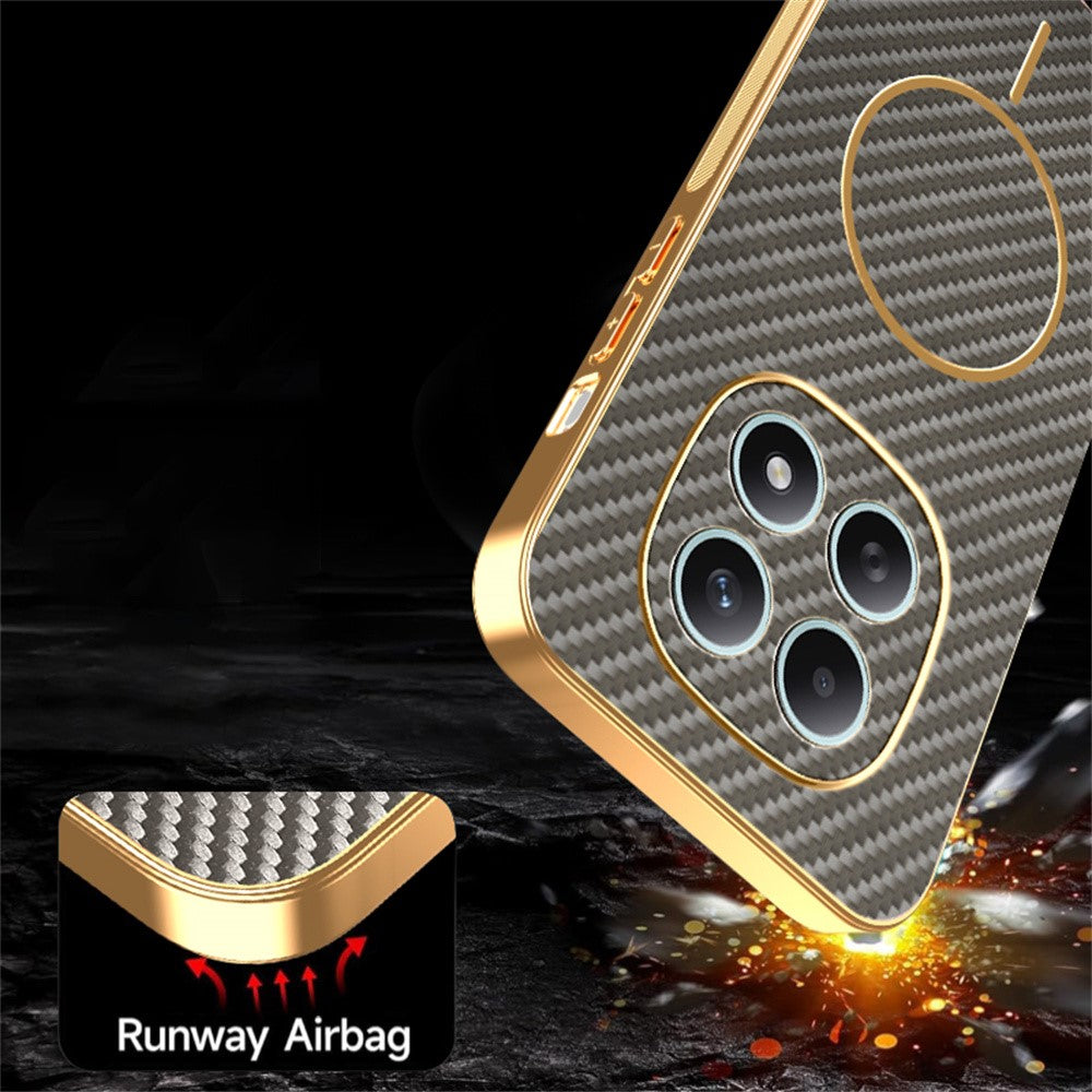 For Xiaomi Poco M8 5G / Redmi Note 15 5G (Global) / 15 4G (Global) Phone Case Carbon Fiber Textured Electroplated TPU Back Cover