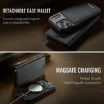 CASEME For iPhone 18 Pro / 17 Pro Case  C49 Compatible with MagSafe RFID Blocking Detachable Wallet Leather Phone Cover