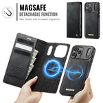 CASEME For iPhone 18 Pro / 17 Pro Case  C49 Compatible with MagSafe RFID Blocking Detachable Wallet Leather Phone Cover