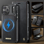 CASEME For iPhone 18 Pro / 17 Pro Case  C49 Compatible with MagSafe RFID Blocking Detachable Wallet Leather Phone Cover