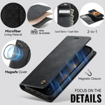 CASEME For iPhone 18 Pro / 17 Pro Case  C49 Compatible with MagSafe RFID Blocking Detachable Wallet Leather Phone Cover