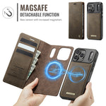 CASEME For iPhone 18 Pro Max / 17 Pro Max Case  C49 Compatible with MagSafe RFID Blocking Detachable Wallet Leather Phone Cover