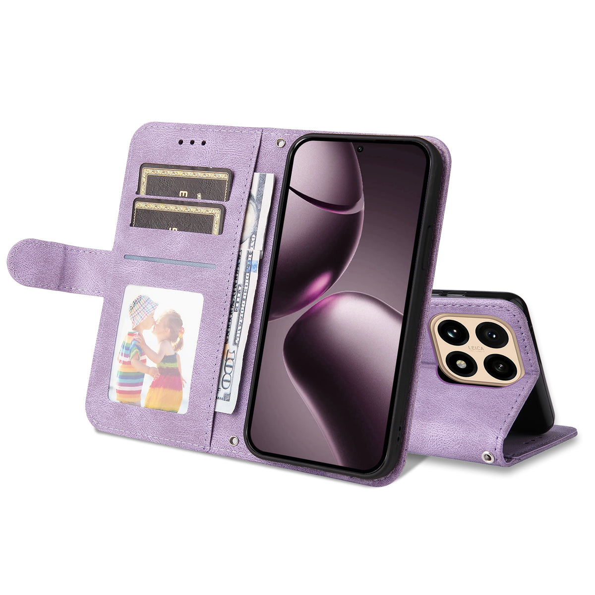For Xiaomi 15T Leather Wallet Cases Skin Touch Phone Cover Stand with Strap