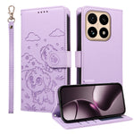 For Xiaomi 15T Case RFID Blocking Imprinted Dog Pattern PU Leather Phone Cover with Wrist Strap