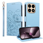 For Xiaomi 15T Case RFID Blocking Imprinted Dog Pattern PU Leather Phone Cover with Wrist Strap