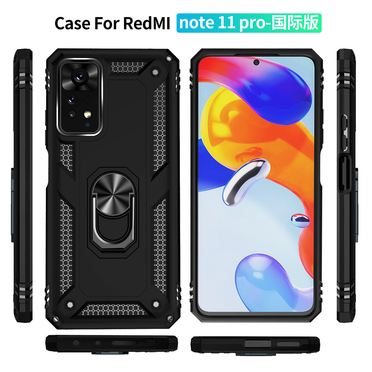 For Xiaomi Redmi Note 11E Pro 5G / Xiaomi Redmi Note 11 Pro 5G (Qualcomm) Case PC + TPU Phone Cover with Kickstand
