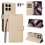 For Xiaomi 15T Case RFID Blocking 3 Card Slots PU Leather Phone Cover with Wrist Strap