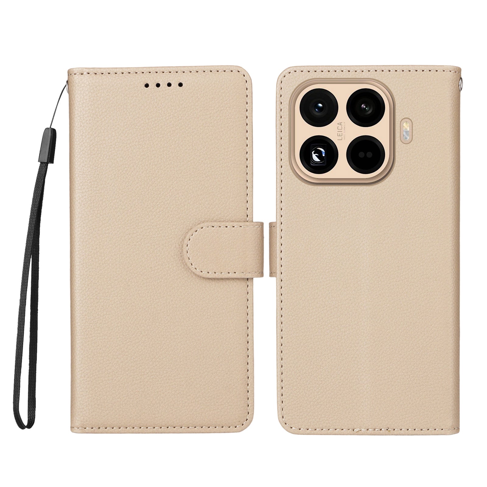 Xiaomi 15T Pro-skal, RFID-blockerande, 3 kortplatser, PU-läder, mobilskal med handledsrem