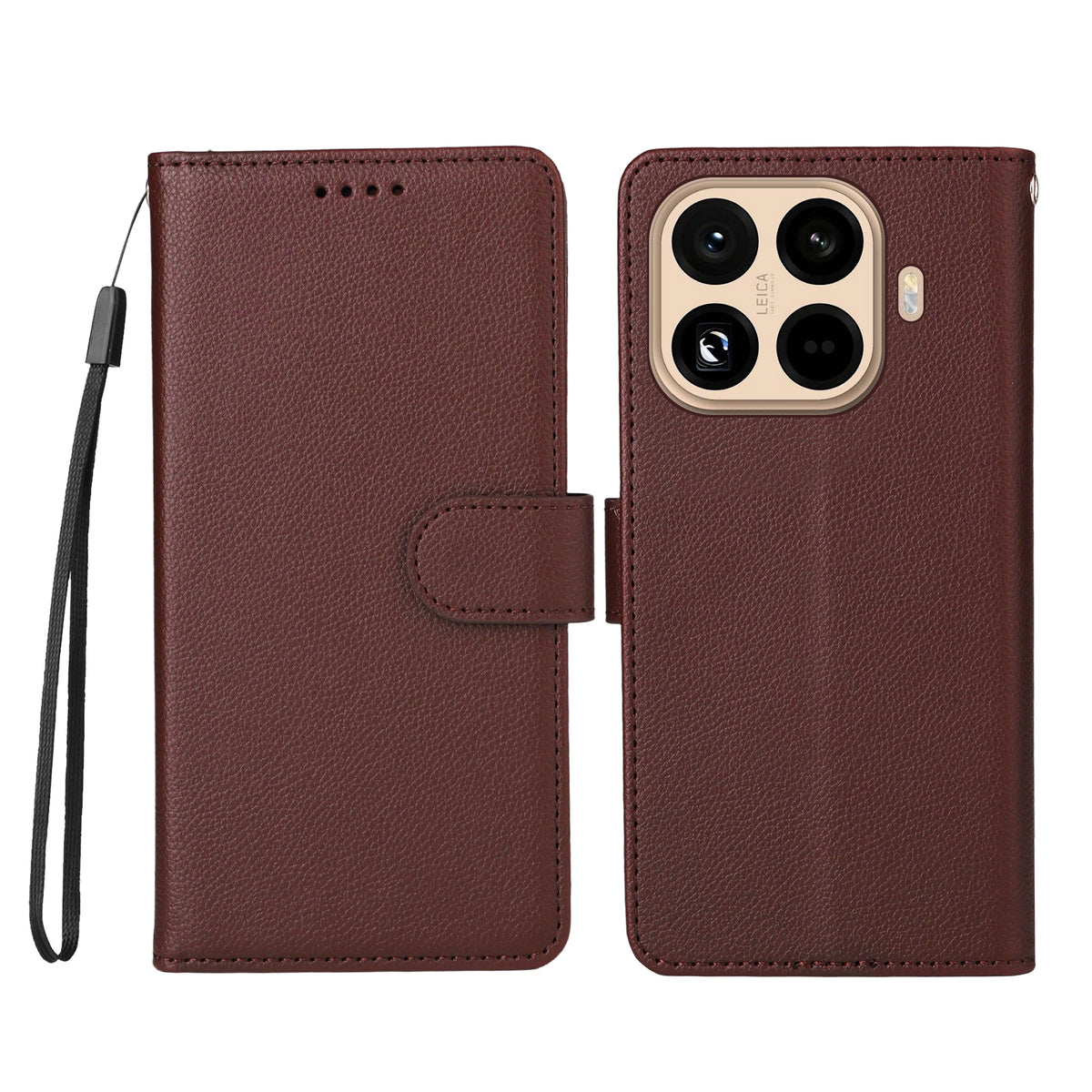 Xiaomi 15T Pro-skal, RFID-blockerande, 3 kortplatser, PU-läder, mobilskal med handledsrem