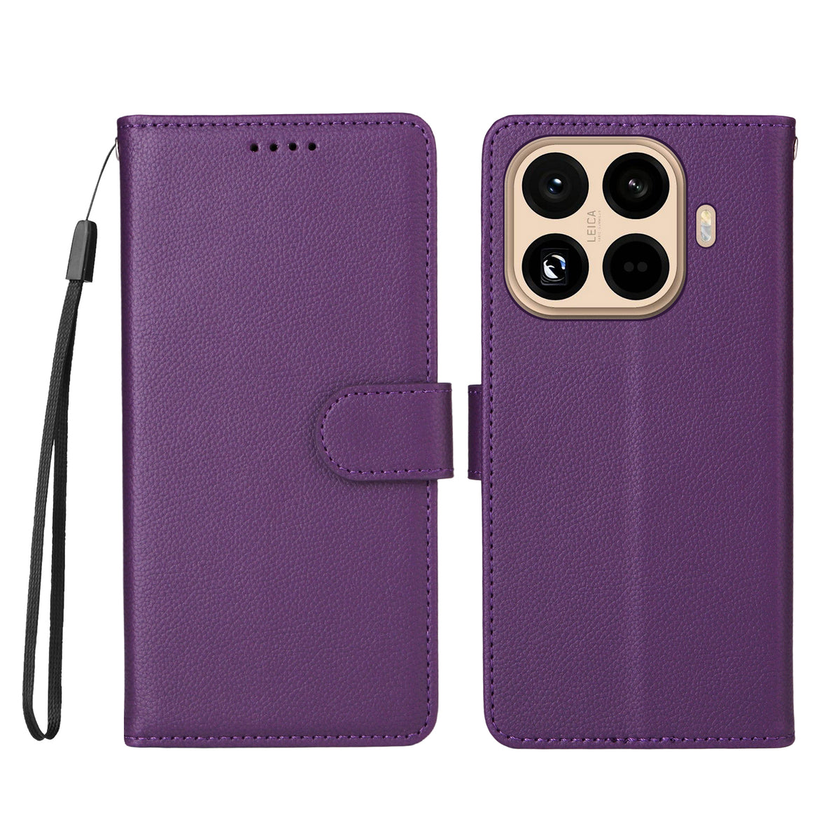 Xiaomi 15T Pro-skal, RFID-blockerande, 3 kortplatser, PU-läder, mobilskal med handledsrem