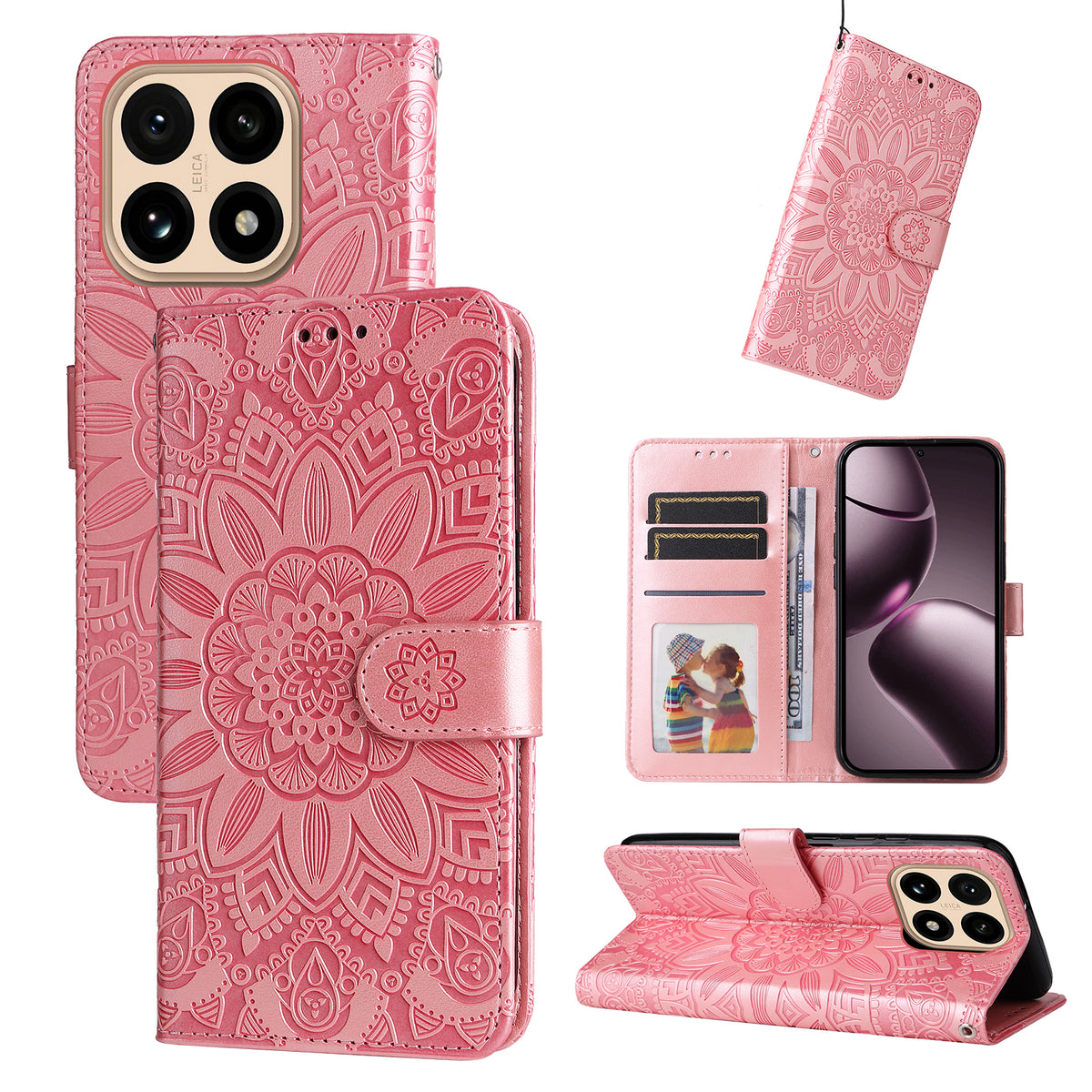 For Xiaomi 15T Case Sunflower Imprint Leather Wallet Phone Cover