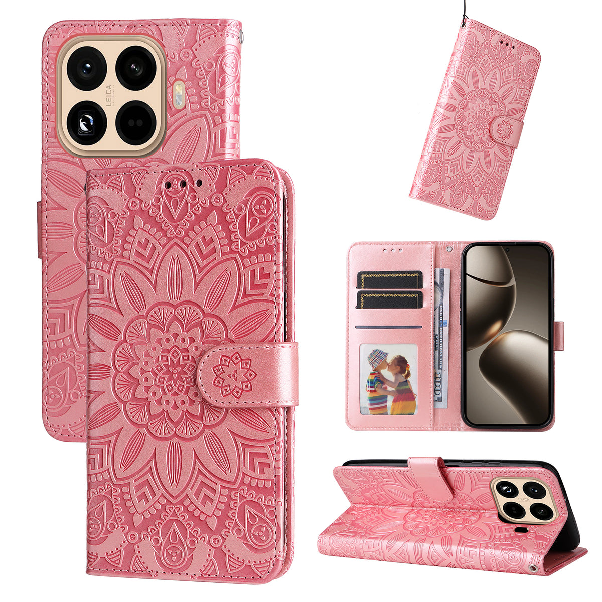 For Xiaomi 15T Pro Case Sunflower Imprint Leather Wallet Phone Cover
